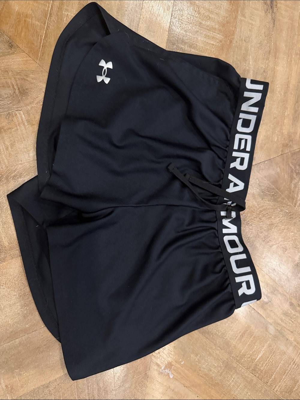 Under Armour Black Shorts with White Branded Waistband